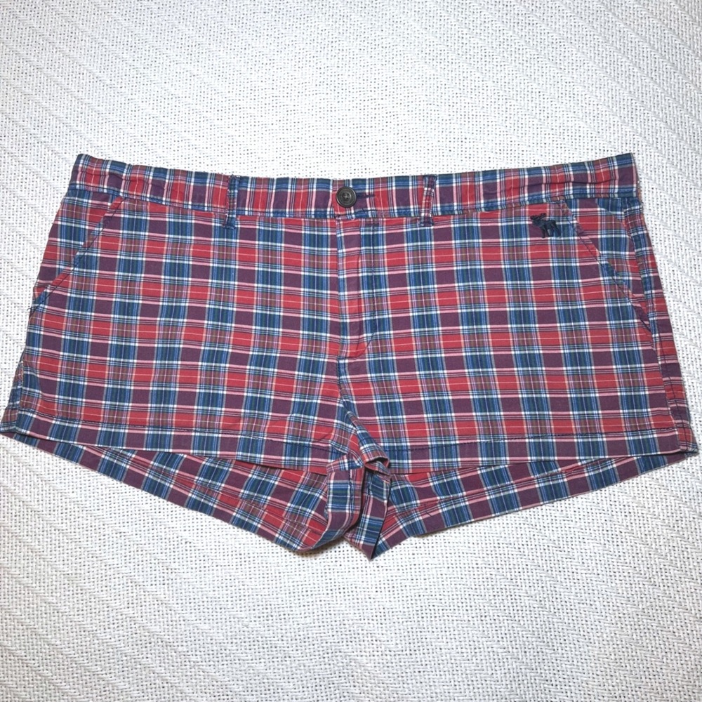 Abercrombie & Fitch Perfect Stretch Plaid Shorts Y2K Mini Shorts Preppy Size 12